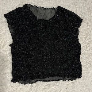 Glitter mesh top
